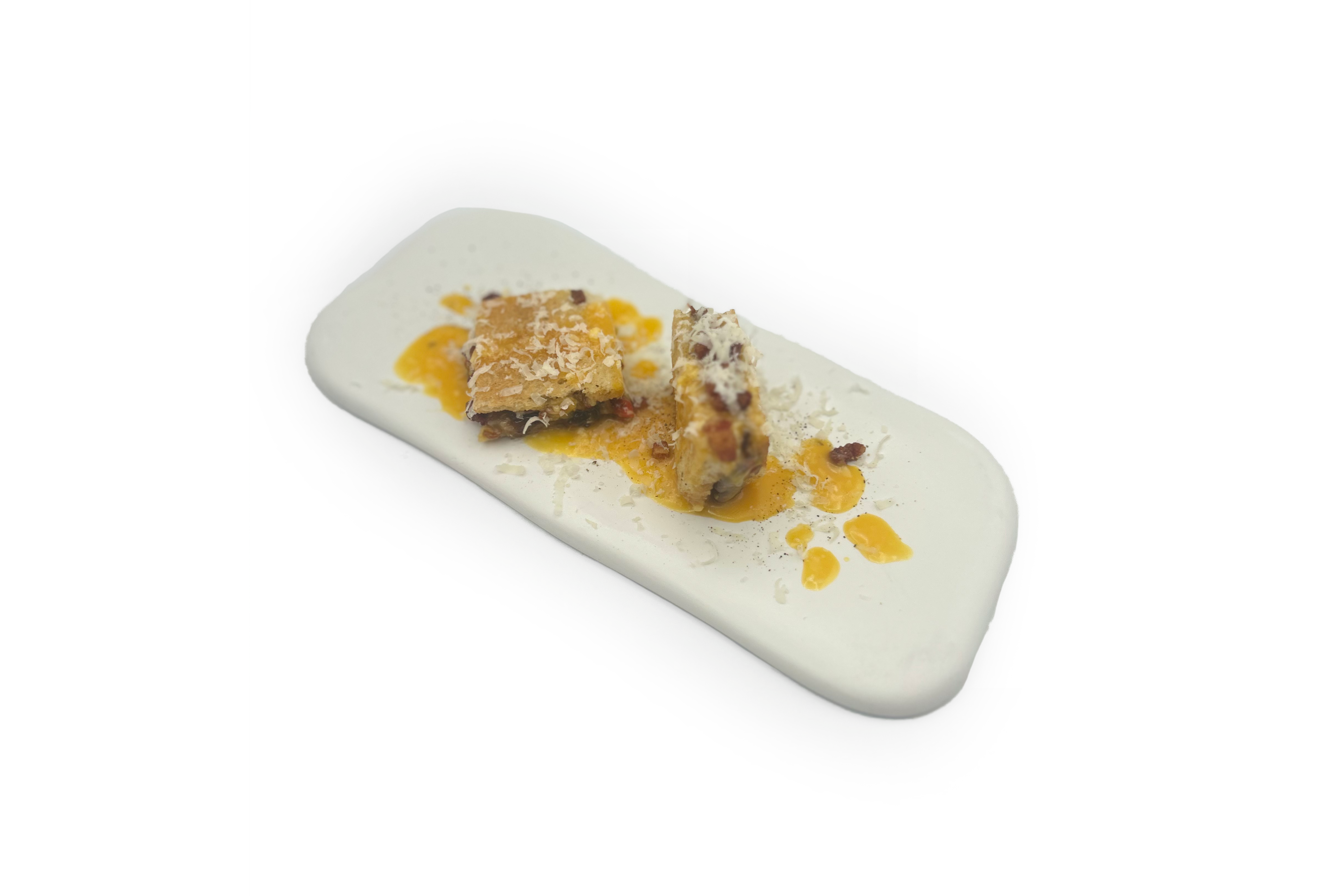 SALITRE BIKINI SWEET PALERMO A LA CARBONARA "SWEET PALERMO CONFITADO EN VERMUT CON VELOUTÉ AHUMADA"